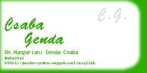 csaba genda business card